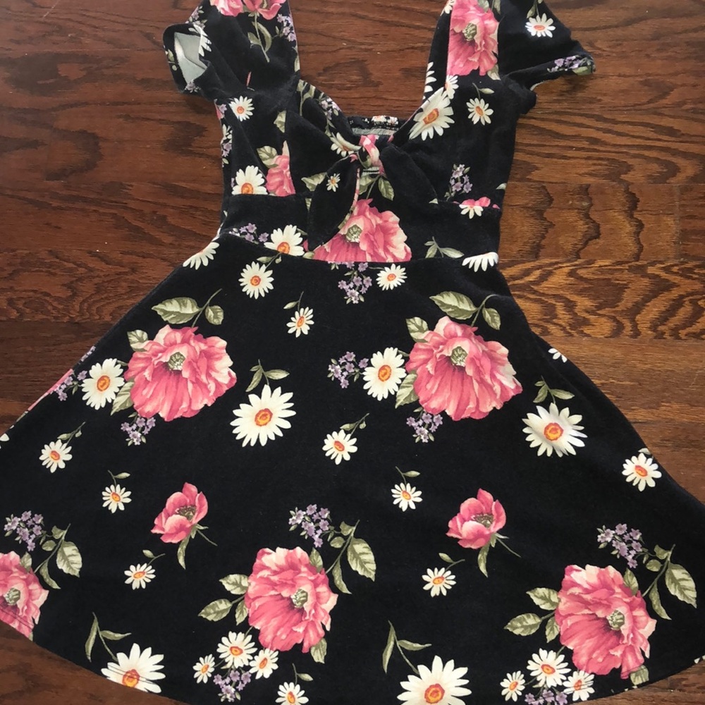 Black and pink floral dress